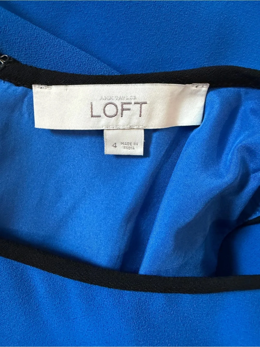 LOFT Royal Blue and Black Colorbock Sleeveless Sheath Dress